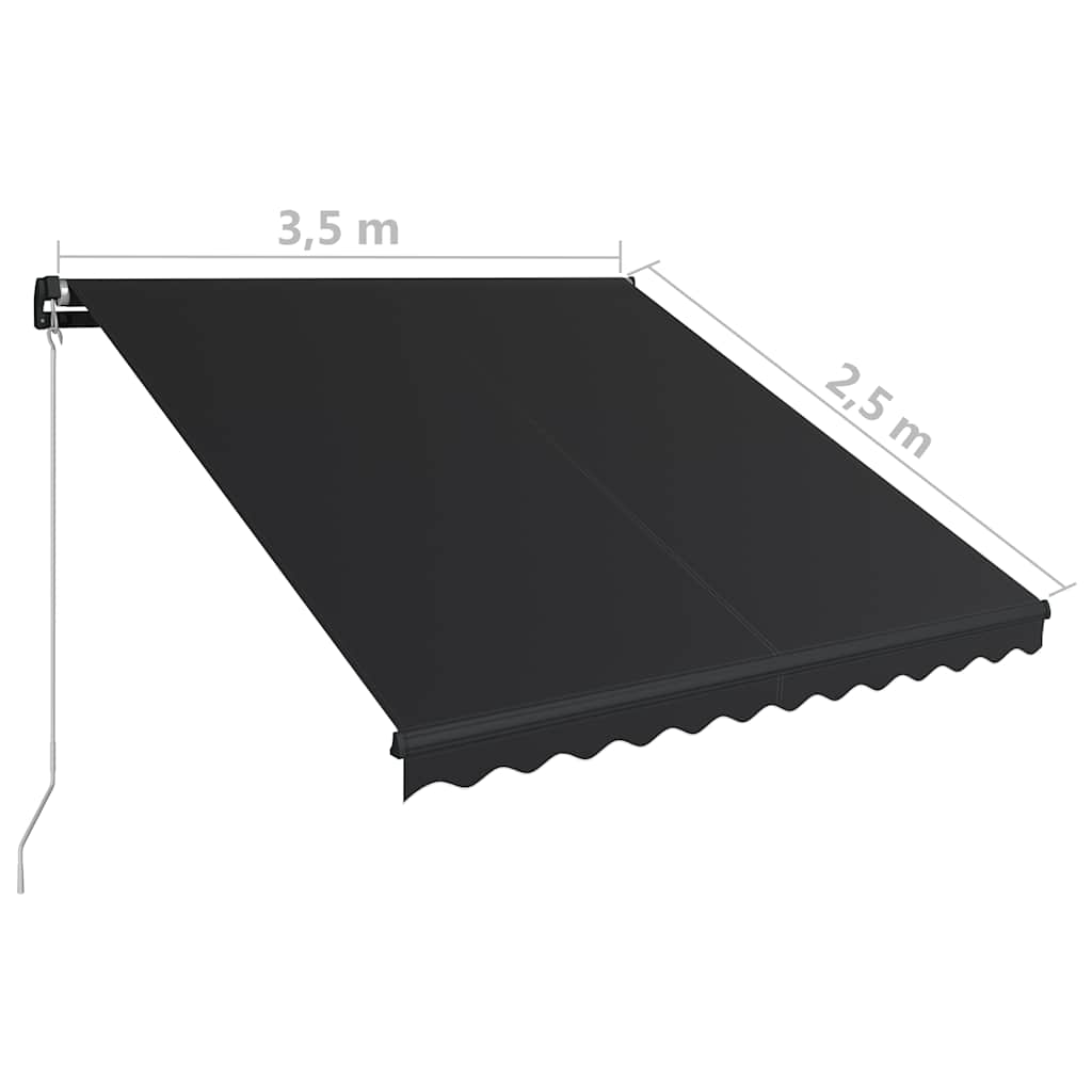 Tenda da Sole Retrattile Manuale 350x250 cm Antracite | homemem39
