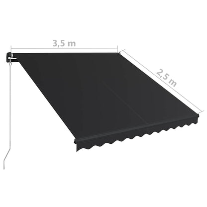 Tenda da Sole Retrattile Manuale 350x250 cm Antracite | homemem39