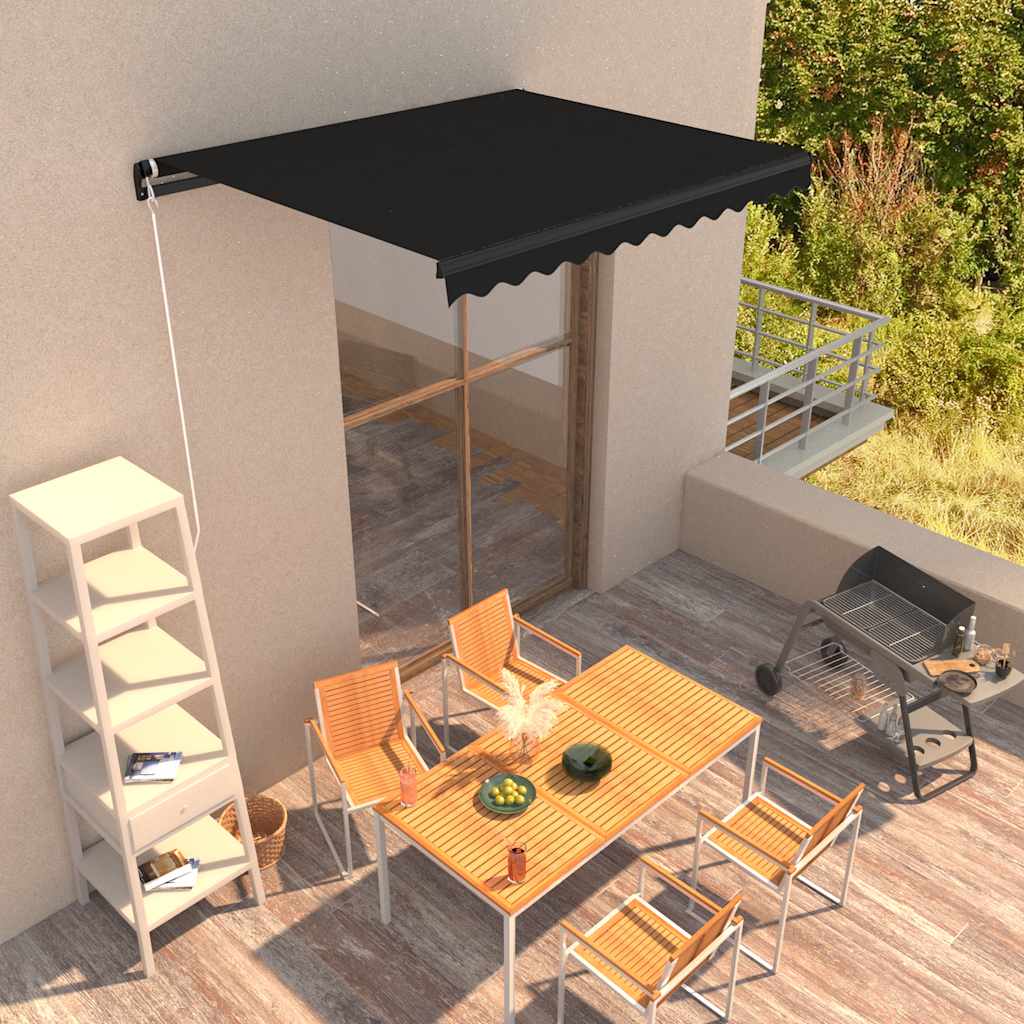 Tenda da Sole Retrattile Manuale 350x250 cm Antracite | homemem39