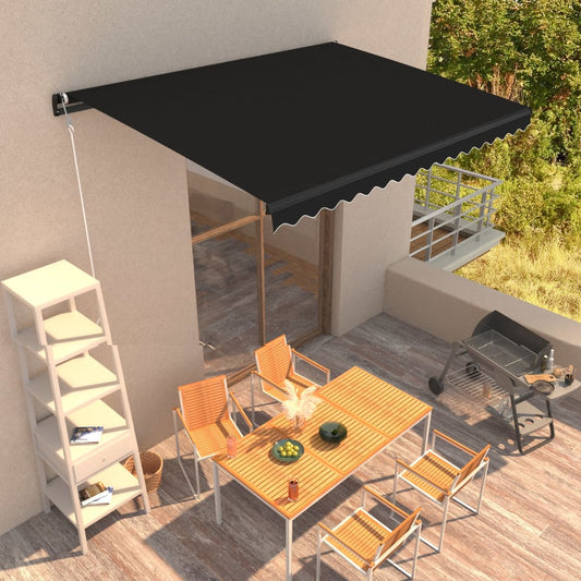 Tenda da Sole Retrattile Manuale 400x300 cm Antracite - homemem39