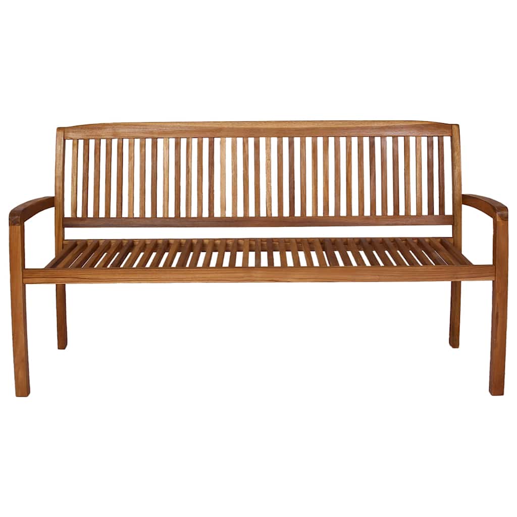 Panchina Giardino Impilabile 3 Posti 159 cm Legno Massello Teak