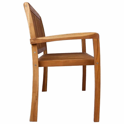 Panchina Giardino Impilabile 3 Posti 159 cm Legno Massello Teak