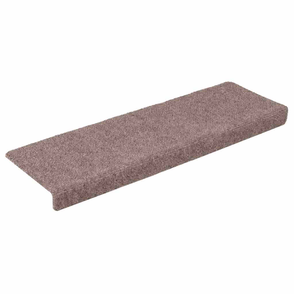 Tappetini per scale autoadesivi 15 pz 65x21x4 cm Crema Bordo rettangolare - homemem39