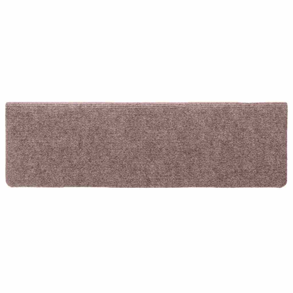 Tappetini per scale autoadesivi 15 pz 65x21x4 cm Crema Bordo rettangolare - homemem39
