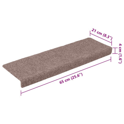 Tappetini per scale autoadesivi 15 pz 65x21x4 cm Crema Bordo rettangolare - homemem39