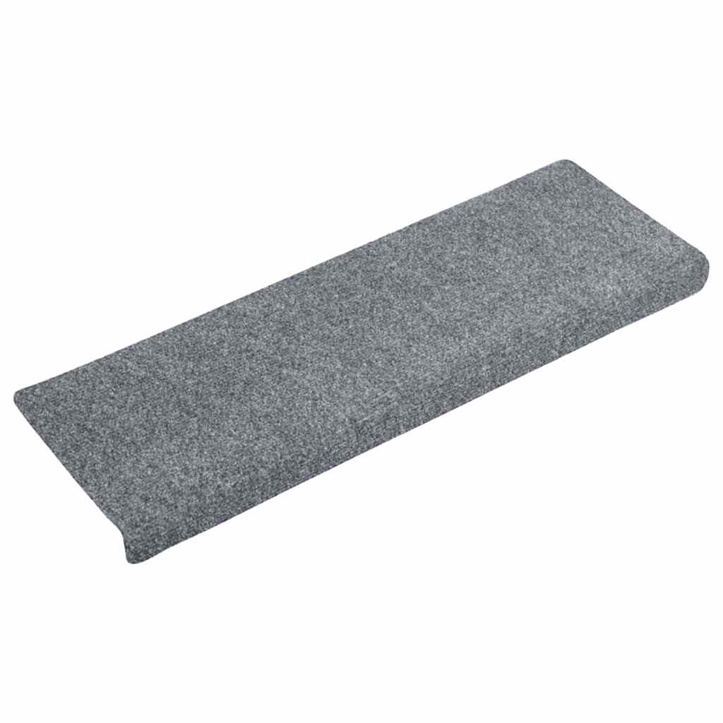 Tappetini per scale autoadesivi 15 pz 65x21x4 cm Grigio chiaro bordo rettangolare - homemem39