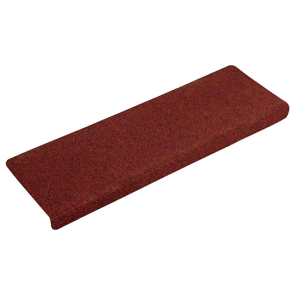 Tappetini per scale autoadesivi 15 pz 65x21x4 cm Bordeaux Rosso Bordo rettangolare - homemem39