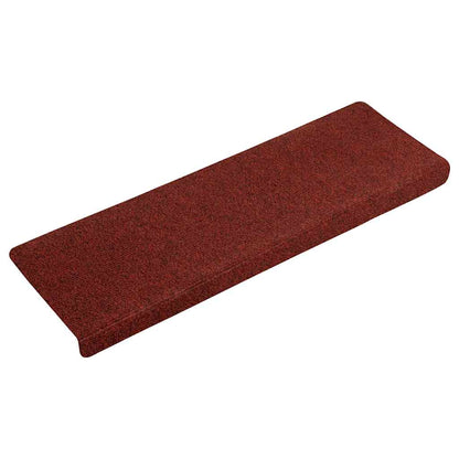 Tappetini per scale autoadesivi 15 pz 65x21x4 cm Bordeaux Rosso Bordo rettangolare - homemem39