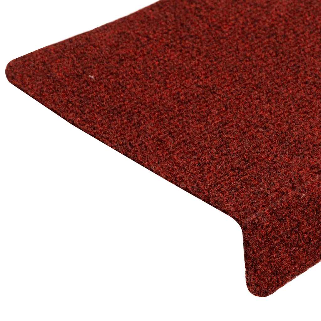 Tappetini per scale autoadesivi 15 pz 65x21x4 cm Bordeaux Rosso Bordo rettangolare - homemem39