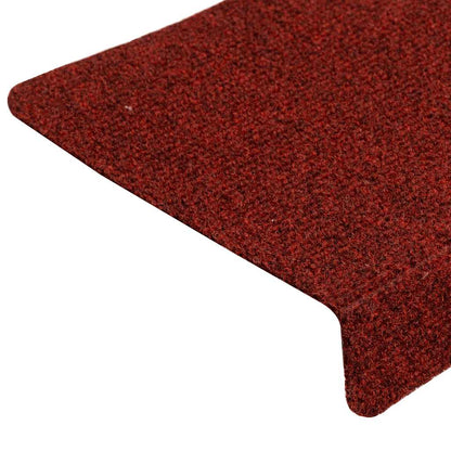 Tappetini per scale autoadesivi 15 pz 65x21x4 cm Bordeaux Rosso Bordo rettangolare - homemem39