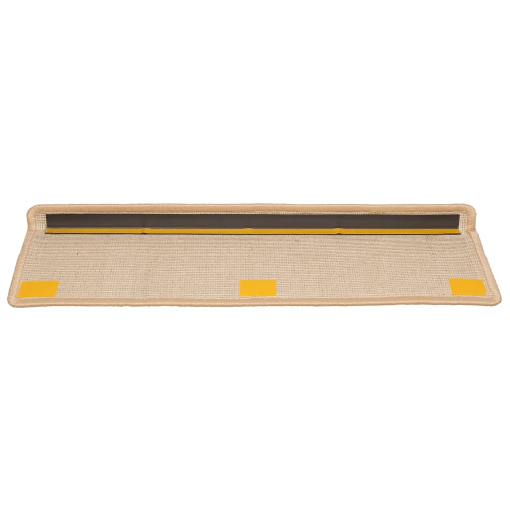 Tappetini per scale 15 pz 65x21x4 cm Crema Bordo rettangolare - homemem39
