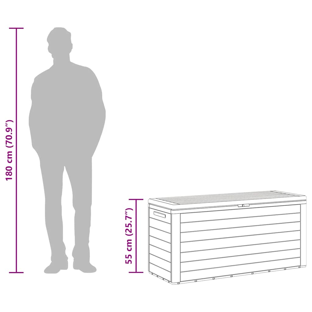 Baule da Giardino Marrone 116x44x55 cm - homemem39