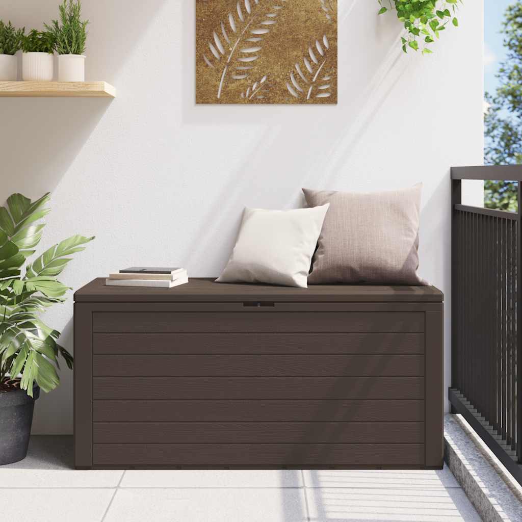 Baule da Giardino Marrone 116x44x55 cm