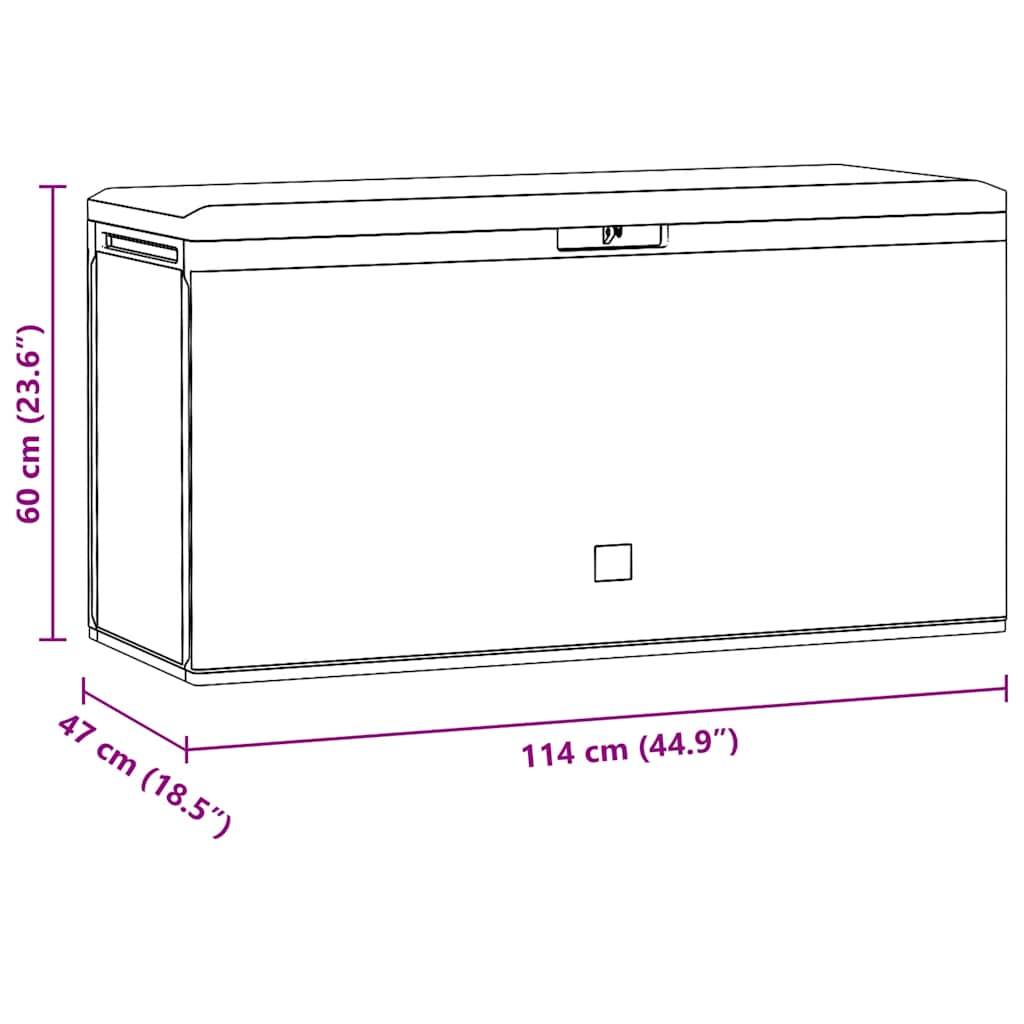 Baule da Giardino Antracite 114x47x60 cm