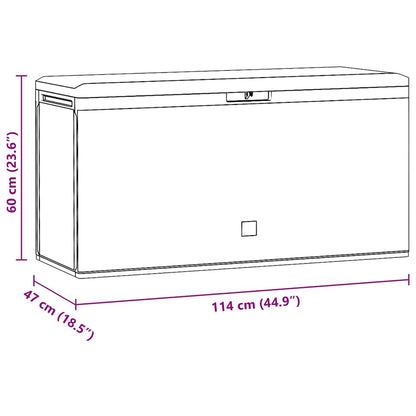 Baule da Giardino Antracite 114x47x60 cm