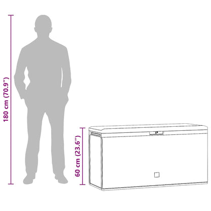 Baule da Giardino Antracite 114x47x60 cm - homemem39