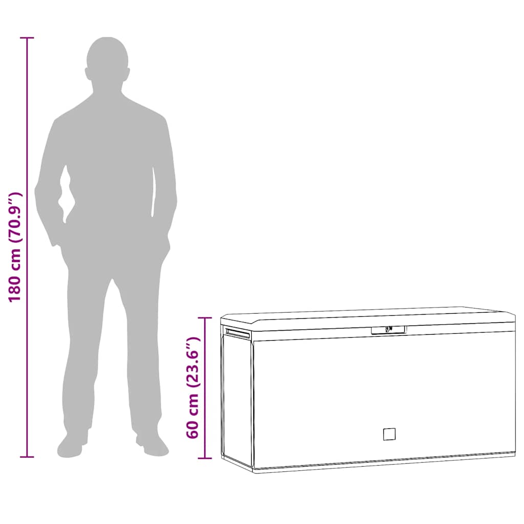 Baule da Giardino Marrone 114x47x60 cm