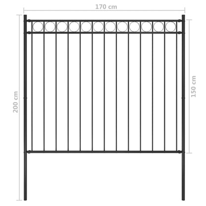 Recinzione da Giardino in Acciaio 1,7x1,5 m Nera - homemem39