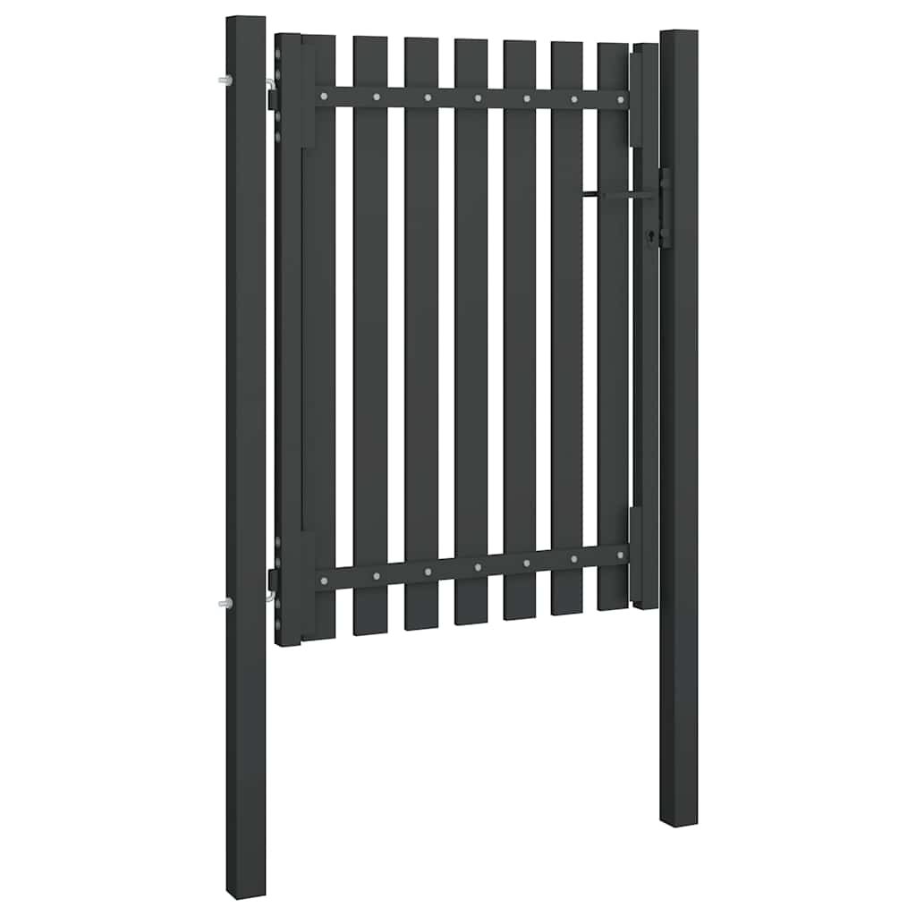Cancello per Recinzione da Giardino in Acciaio 100x125 cm Antracite | homemem39