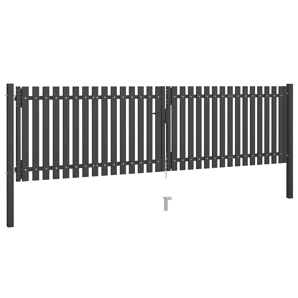 Cancello per Recinzione da Giardino in Acciaio 400x75 cm Antracite | homemem39