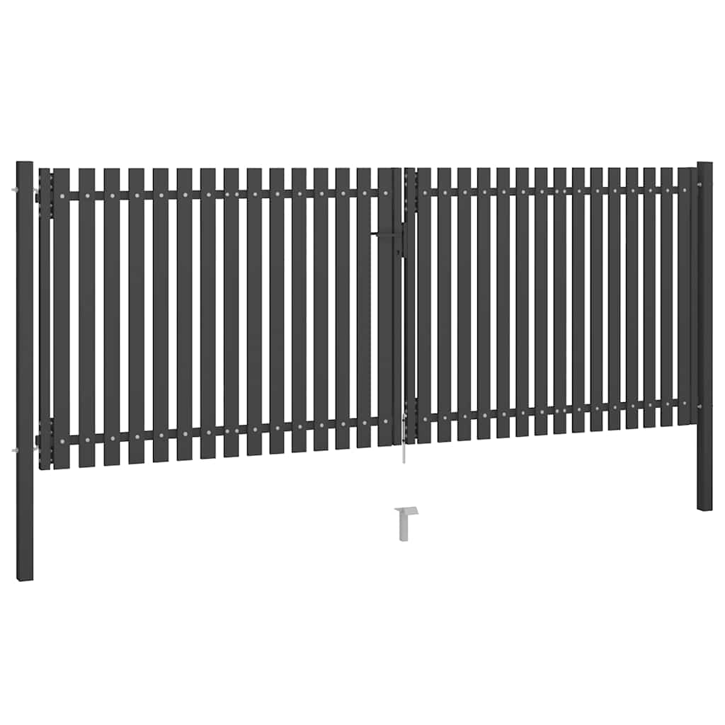 Cancello per Recinzione da Giardino in Acciaio 400x125 cm Antracite | homemem39