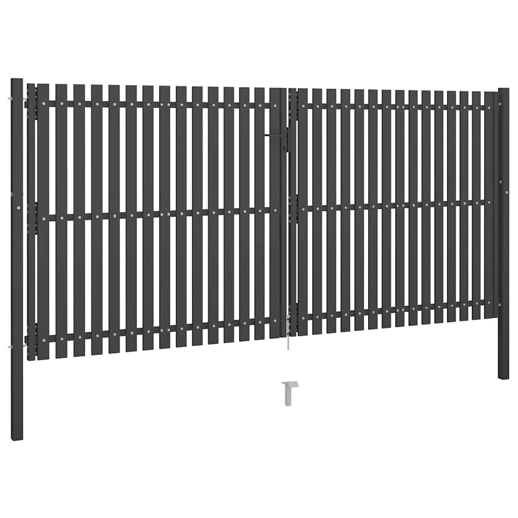 Cancello per Recinzione da Giardino in Acciaio 400x175 cm Antracite | homemem39