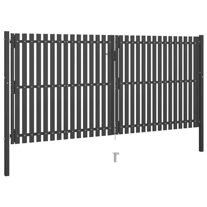 Cancello per Recinzione da Giardino in Acciaio 400x175 cm Antracite | homemem39