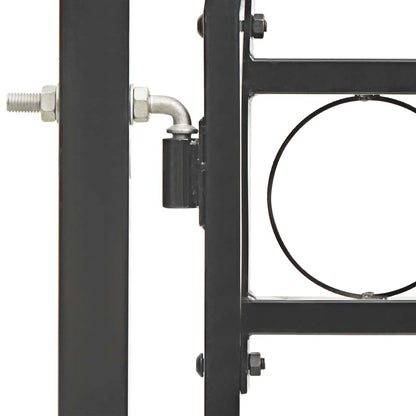Cancello per recinzione ASSEN con parte superiore ad arco in acciaio 102x200 cm Nero | homemem39