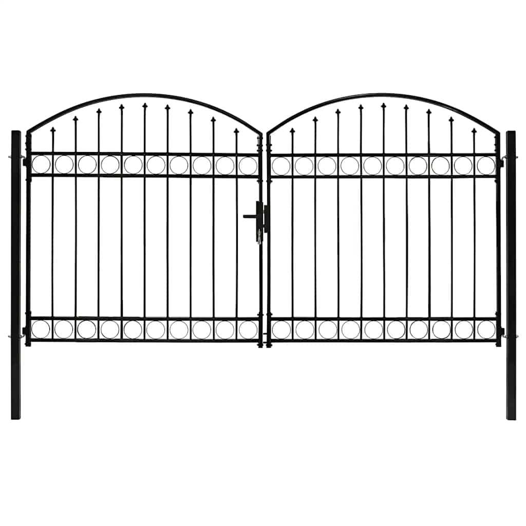 Cancello per recinzione ASSEN a doppia anta con parte superiore ad arco in acciaio 300x175 cm | homemem39