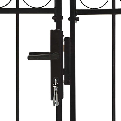 Cancello per recinzione ASSEN a doppia anta con parte superiore ad arco in acciaio 300x175 cm | homemem39