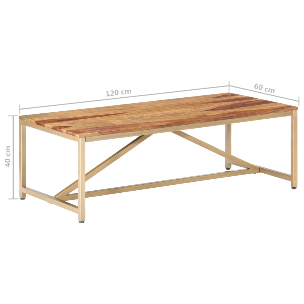 Tavolino da Salotto 120x60x40cm in Legno Massello