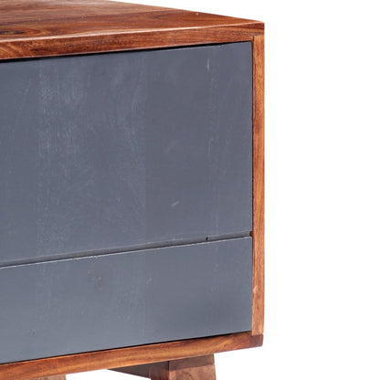 Mobile Porta TV Grigio 140x30x45 cm in Legno Massello | homemem39
