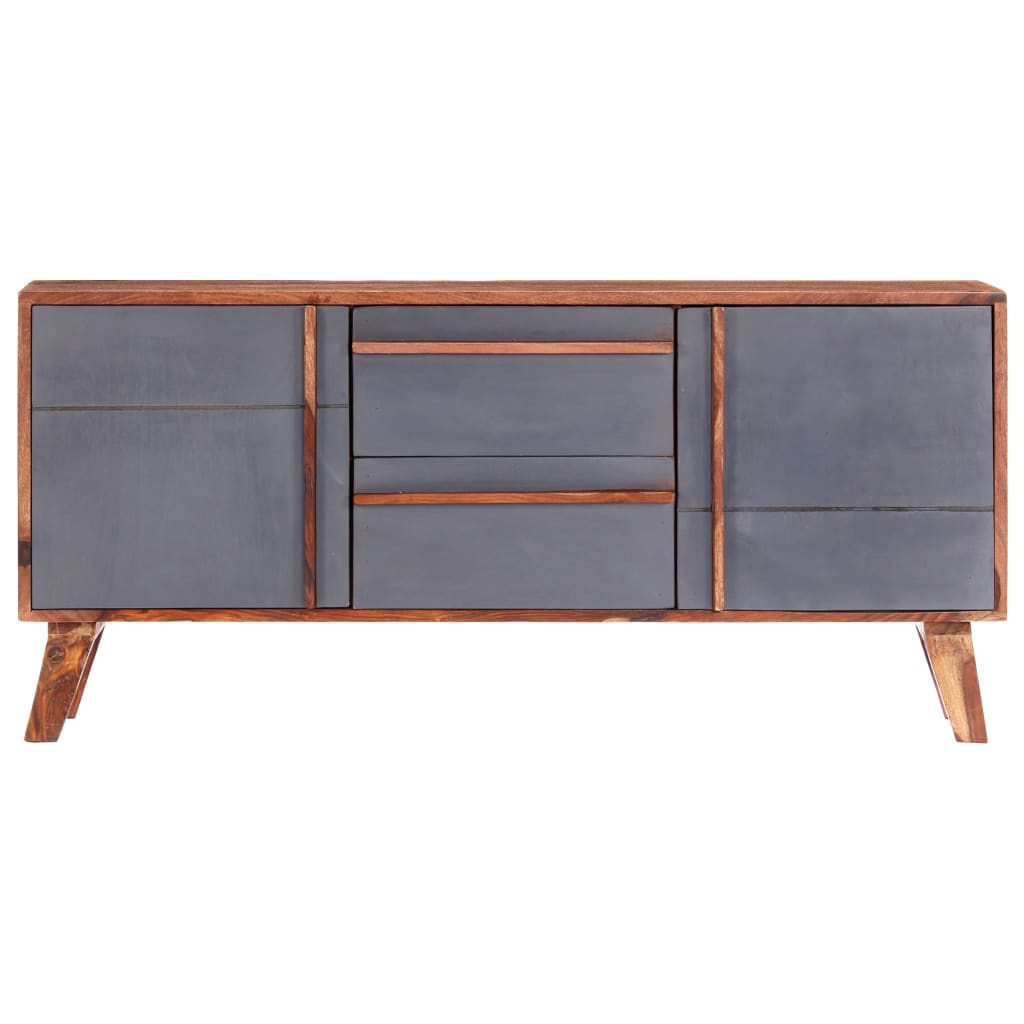Credenza Grigia 120x30x55 cm in Legno Massello - homemem39