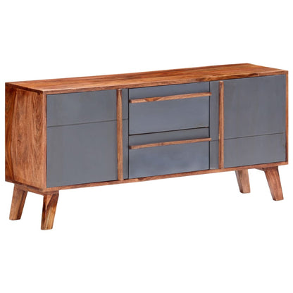Credenza Grigia 120x30x55 cm in Legno Massello - homemem39
