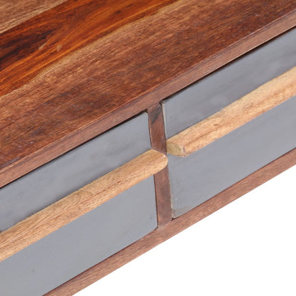 Tavolino da Salotto Grigio 110x50x40 cm Legno Massello