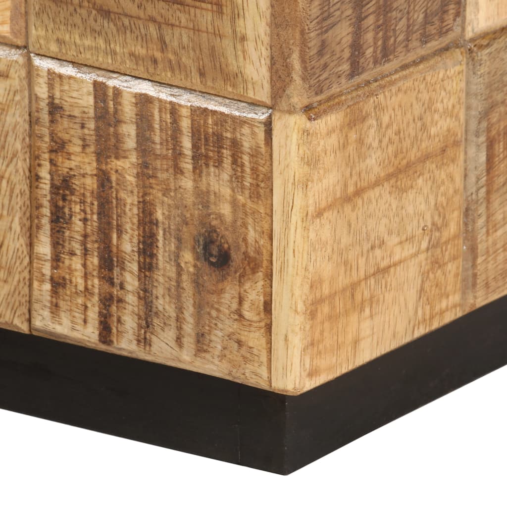 Tavolini da Salotto 2 pz a Blocchi Legno di Mango Grezzo