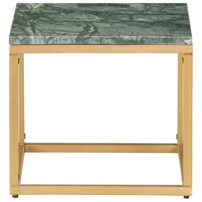 Tavolino da Salotto Verde 40x40x35 cm Pietra Vera Testura Marmo | homemem39