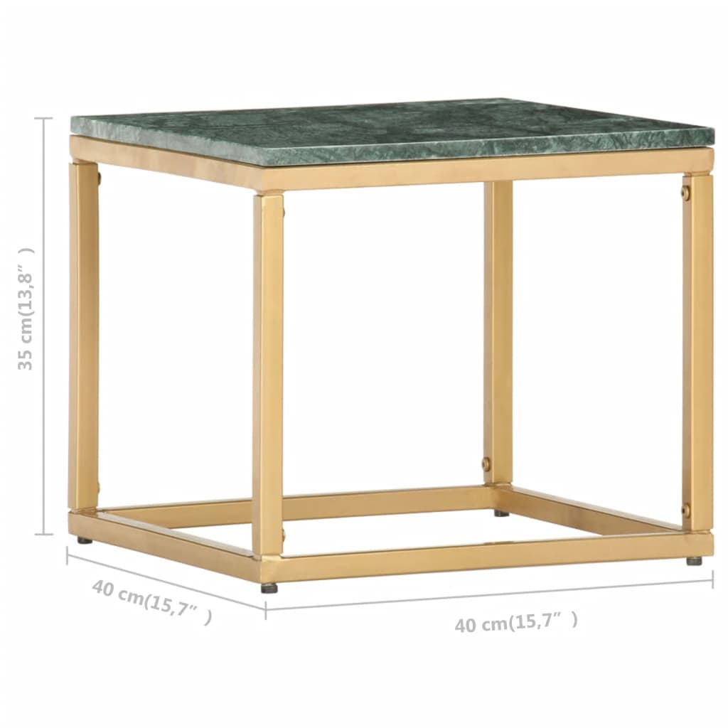 Tavolino da Salotto Verde 40x40x35 cm Pietra Vera Testura Marmo | homemem39