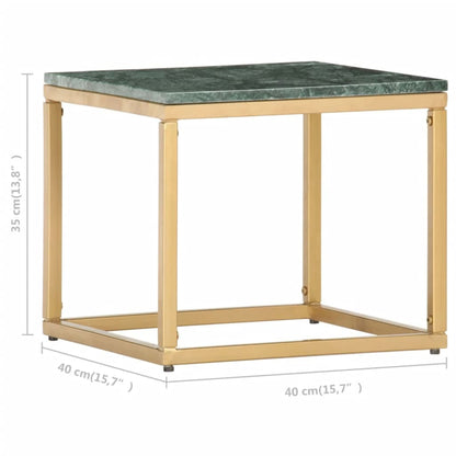 Tavolino da Salotto Verde 40x40x35 cm Pietra Vera Testura Marmo | homemem39