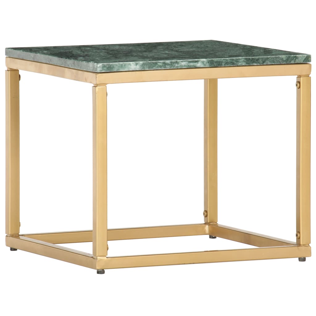 Tavolino da Salotto Verde 40x40x35 cm Pietra Vera Testura Marmo | homemem39