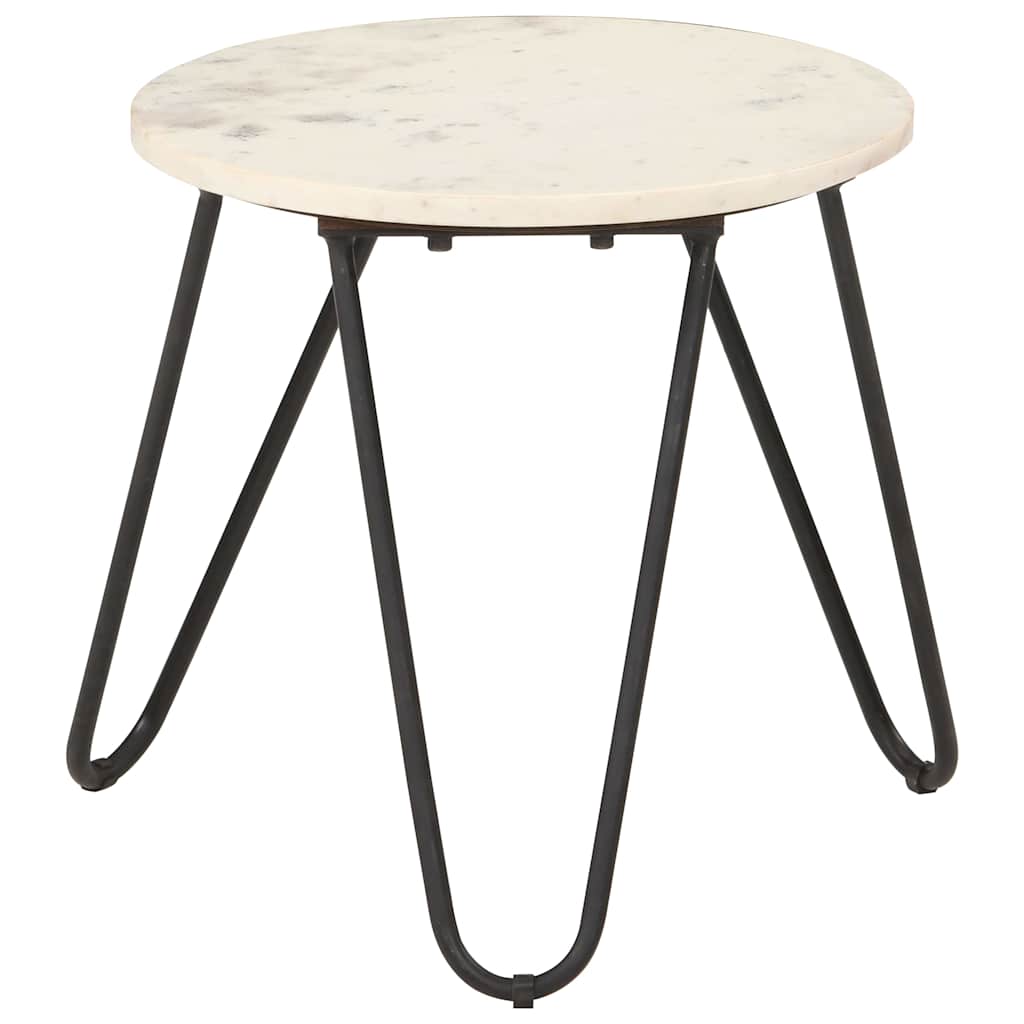 Tavolino da Salotto Bianco 40x40x40cm Pietra Vera Testura Marmo