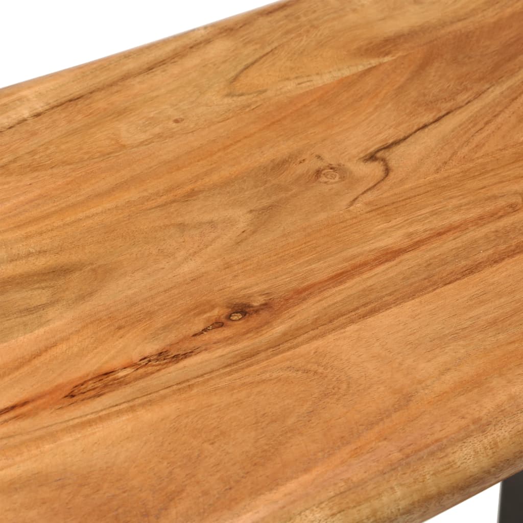 Panca con Bordi Vivi 110 cm in Legno Massello Acacia e Acciaio | homemem39