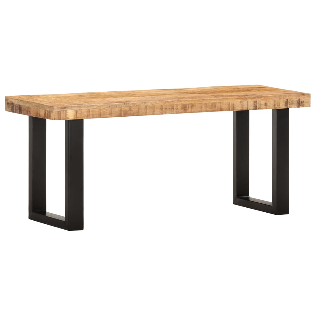 Panca 110 cm in Legno Massello di Mango e Acciaio | homemem39