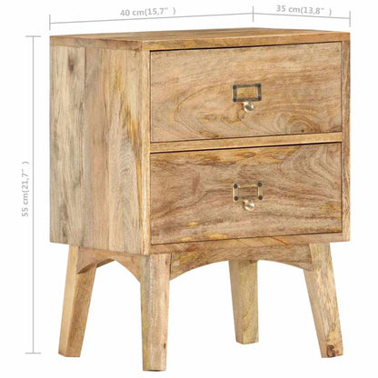 Comodino 40x35x55 cm in Legno Massello di Mango