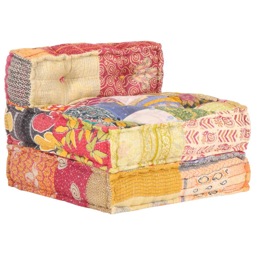 Pouf Modulare in Tessuto Patchwork - homemem39