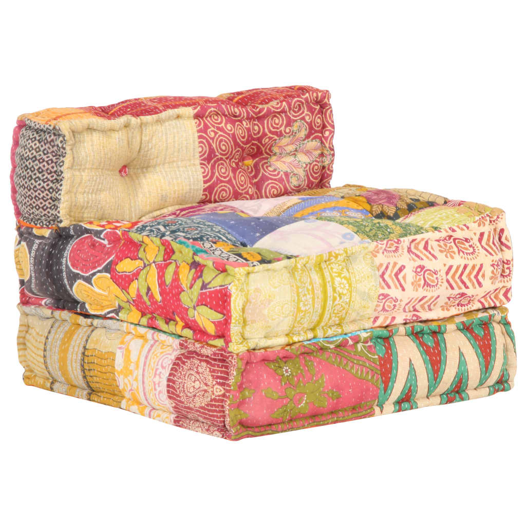 Pouf Modulare in Tessuto Patchwork