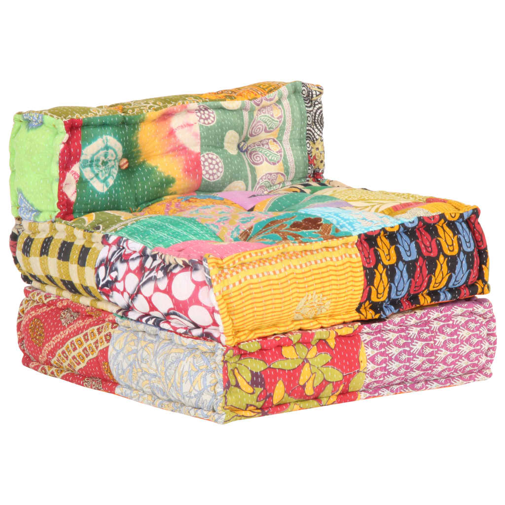 Pouf Modulare in Tessuto Patchwork