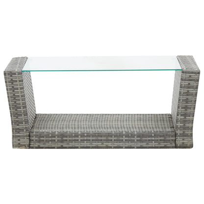 Set Divani da Giardino 4 pz con Cuscini in Polyrattan Grigio | homemem39