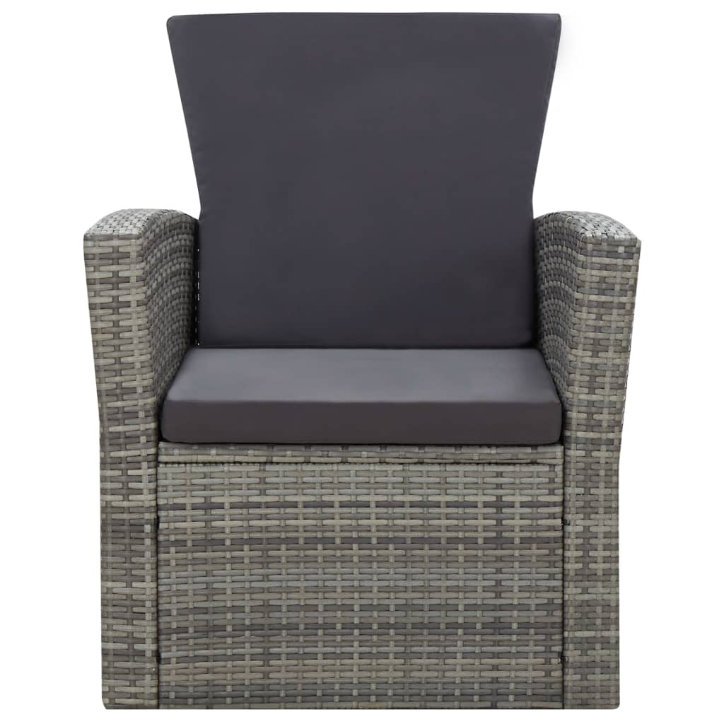 Set Divani da Giardino 4 pz con Cuscini in Polyrattan Grigio | homemem39