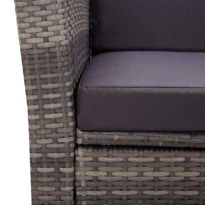 Set Divani da Giardino 4 pz con Cuscini in Polyrattan Grigio | homemem39